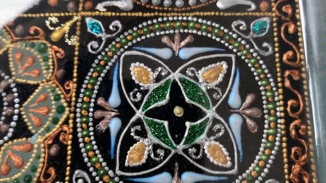 Точечная роспись подноса.Эпоксидная смола.Resin Art.