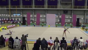 Художественная гимнастика (пары). Упражнения с обручем - Диана Герасимук и Анастасия Охмак (Ровно)