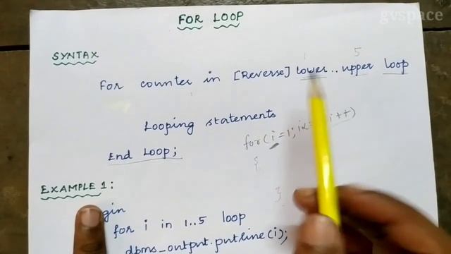 for loop in plsql | dbms | tamil #gvspace #dbmstutorials #forloop #plsqltamil