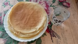 Тонкие блины без дрожжей  - Thin pancakes without yeast.