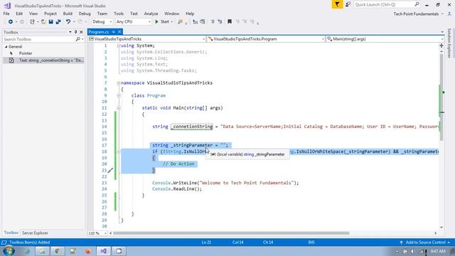 Adding Most Frequent Code Snippets into ToolBox | Tips and Tricks #techpointfundamentals