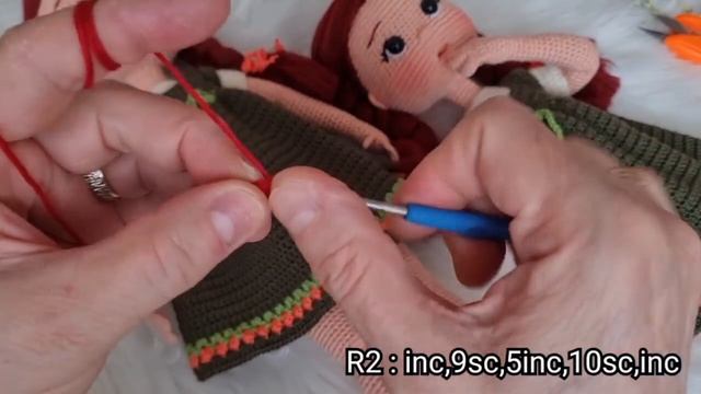 Part6: Amigurumi Yaprak Bebeğin Saç Ekimi Ve Ayakkabısı (ENG Subtitles On)