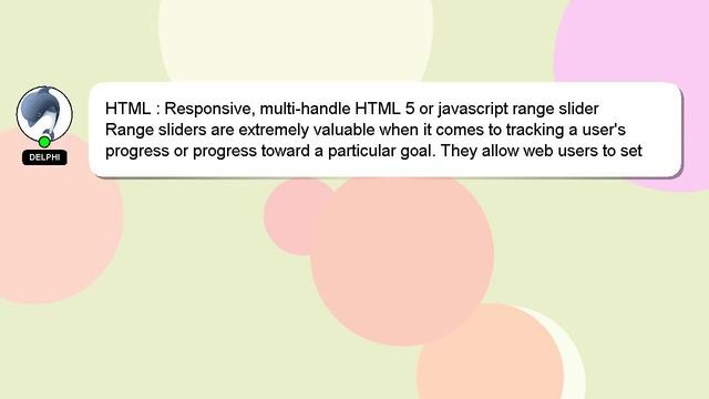 HTML : Responsive, multi-handle HTML 5 or javascript range slider