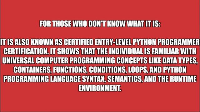 I Passed the PCEP | Certified Entry Level Python Programmer!