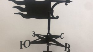 Флюгер на крышу "Флажок" стальной черный 40 см. АртМеталл