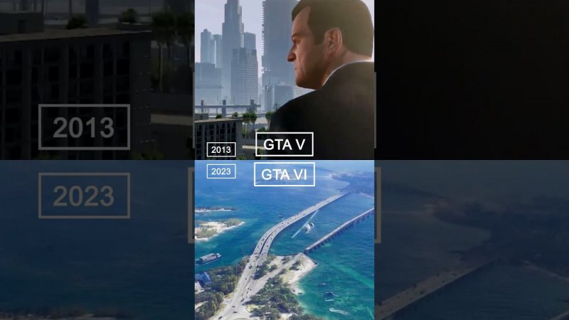 GTA 6 Trailer Vs GTA 5 Trailer #shorts #rockstar #gta #gta6 #gta5