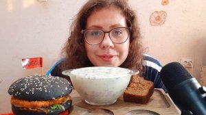 Мукбанг окрошка, black бургер/Получила музцентр ?????