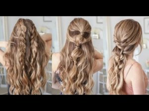 3 ЛЕТНИЕ Прически Наполовину Вверх