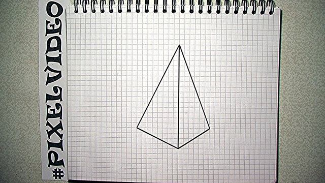 How to draw a quadrangular pyramid 3d #pixelvideo смотреть онлайн