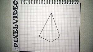 How to draw a quadrangular pyramid 3d  #pixelvideo