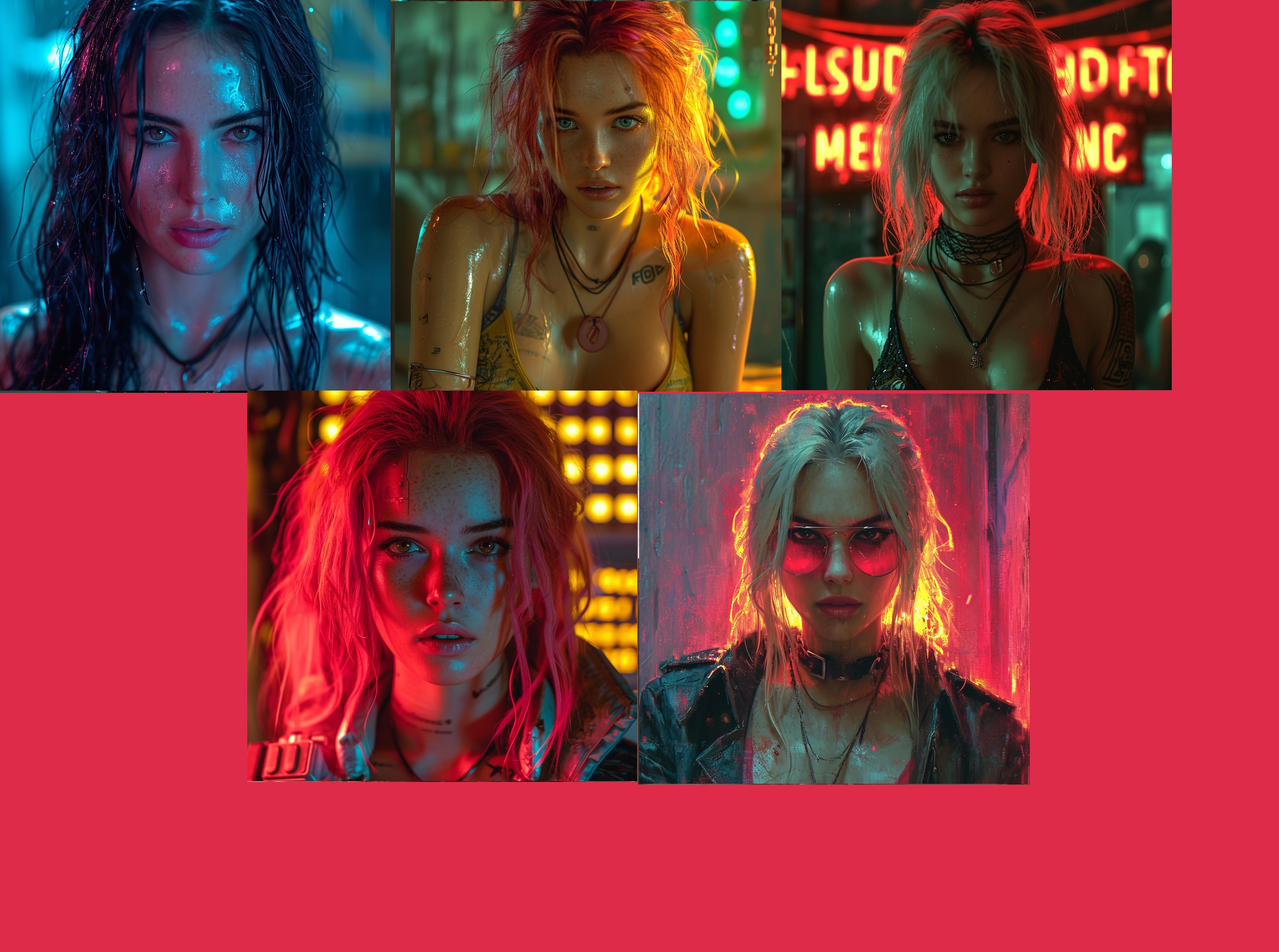 Героини вселенной Ведьмака в стиле Cyberpunk 2077