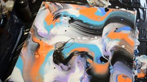 Акриловая заливка с шариком . Acrylic fluid pouring .