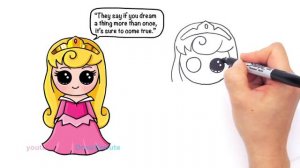 How to Draw Disney Sleeping Beauty Aurora Cute step by step