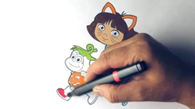 Раскраска Даша путешественница Хеллоуин Парад Раскраски для детей Даша и Башмачок смотреть онлайн