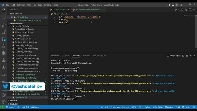 Sort items of list in python