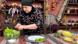 COOKING INIMITABLE HEDGEHOG SALAD! RURAL AIR GRANDMA WITH FAMILY | RELAXING VILLAGE LIFE