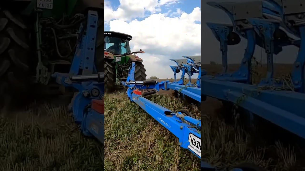 Вспашка почвы оборотным плугом! смотреть онлайн
