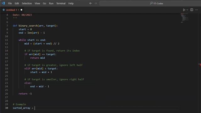 Write a python program for binary search