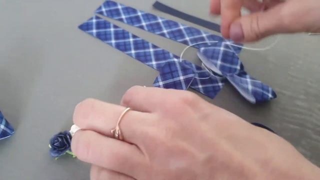 МК Простой бант/школьный бант/канзаши/своими руками/DIY/для начинающих