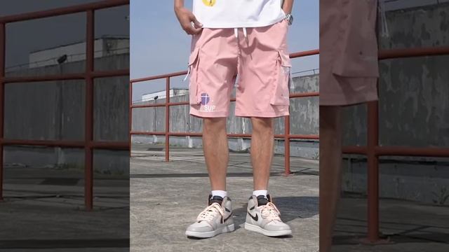 FGKKS Trend Brand Men Cargo Shorts Summer New Men-s Harajuku Letter Print Shorts Fashion Casual