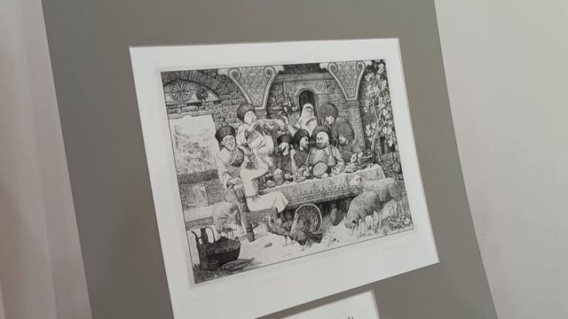 «ЭКСПОНАТ». Гравюра  «Сельский праздник». Автор - Юсуп Ханмагомедов