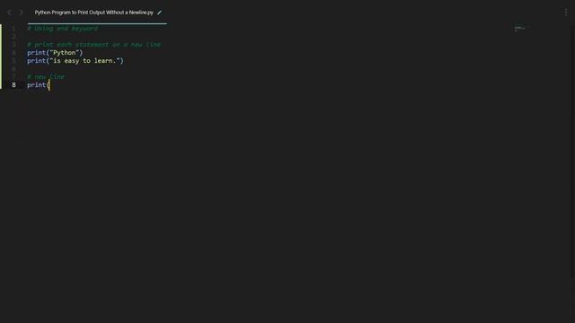 Print Output Without a Newline in Python | Python Examples | Python Coding Tutorial | Interview