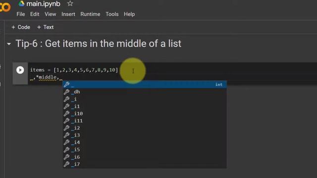Python Tips for beginners : 6. How to extract the middle items in a list #python #100PythonTips
