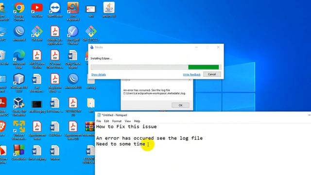 An Error Has Occurred See The Log File Eclipse