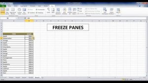 How to use Freeze panes in excel