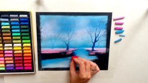 КРАСИВЫЙ ПЕЙЗАЖ ПАСТЕЛЬЮ за 15 минут/dry pastels lesson