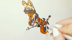 Гиеновидная Собака-Не Прирученная Человеком Собака! Рисуем Маркерами и Карандашами! Легко и Просто!