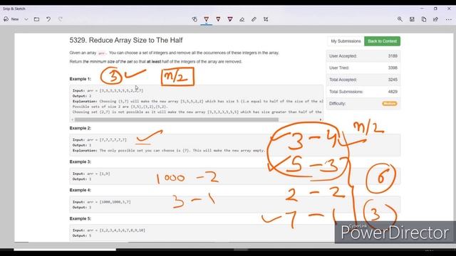Leetcode 1338. Reduce Array Size to The Half