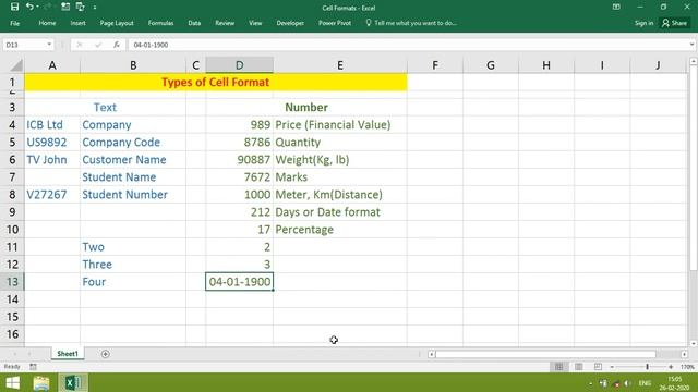 Excel Cell Format Types and Writing formula tutorial | Excel Tutoring