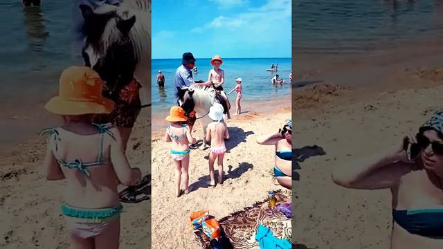 🏝️Пляж Витязево сегодня💥Курортные ослики катают детей🐬Отдых на черном море 2022