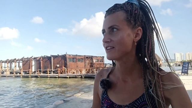 Мексика, зимовка. Пляжи Канкуна. Пляж с водорослями. Playa las Perlas. смотреть онлайн