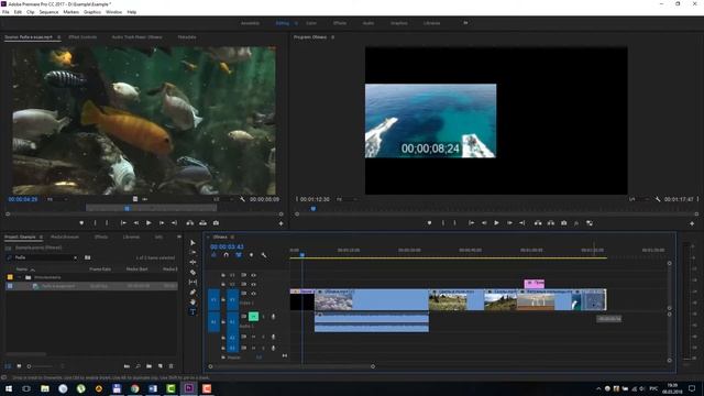 Основные панели - Adobe Premiere Pro CC (Project, Source, Program, Timeline) смотреть онлайн