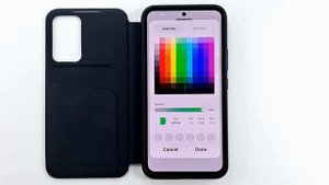 Smart view wallet case for Samsung Galaxy A54 A34 How to customize the clock and settings