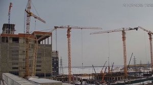 ЖК "Звездный". СТРОЙКА в Тюмени. РАБОТА кранов.