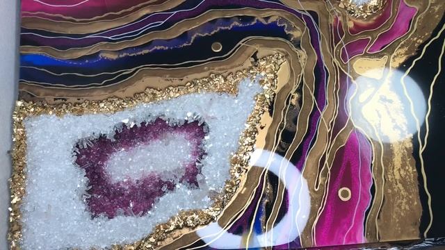 Процесс создания картины 3д жеода эпоксидной смолой. 3D geode crystal amethyst resin art lux панно смотреть онлайн