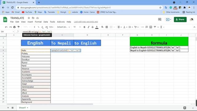 How to Excel translate English to Nepali language