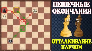 Шахматы. Учебник эндшпиля №15. Пешечные окончания. Маршруты короля - Отталкивание плечом