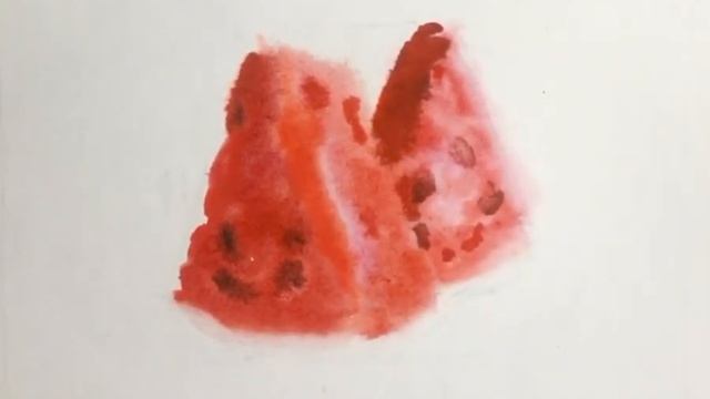 Как НАРИСОВАТЬ АРБУЗ акварелью на целлюлозной бумаге.Видео в реальном времени.#watercolor #акварель смотреть онлайн
