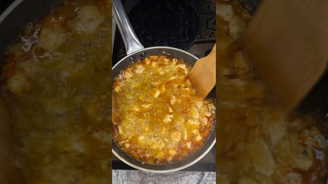 Паста орзо с курицей в сливочном соусе