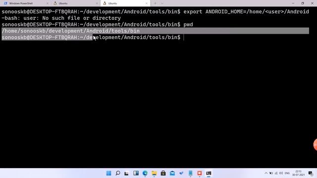 Flutter installation on WSL  Ubuntu inside Windows 11