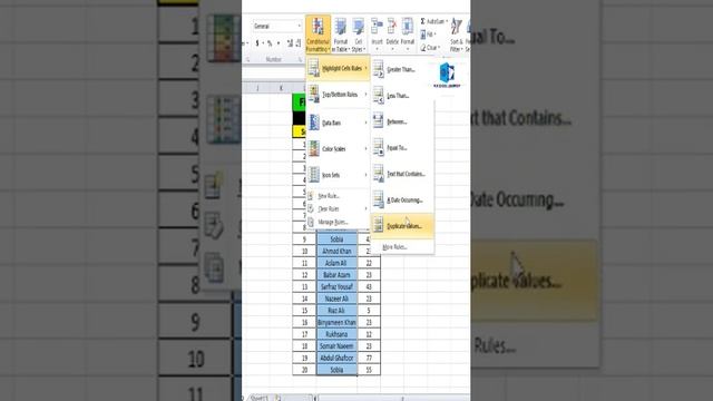 How to Find & highlight Duplicate data in excel by easy way #excel #duplicate #data #exceltips