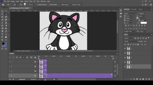 How to Create GIF Animation Using Photoshop | Cartoon Cat Eyes Close & Open