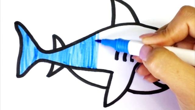 Сурет салу акула | Песенка Бейби шарк ту ту ру ру ру | Как нарисовать акулу весело Акуленок смотреть онлайн