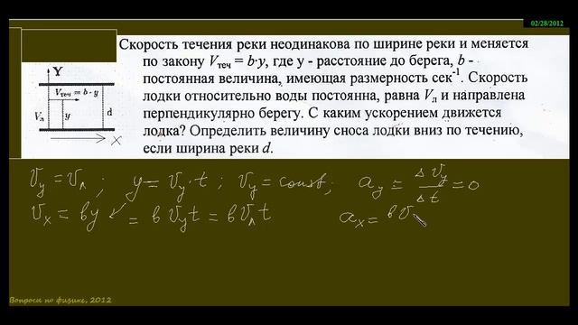 лодка поперек течения