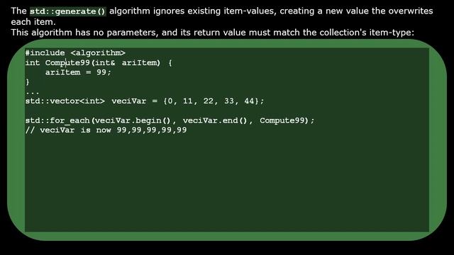 C++'s Algorithms: Ignoring Prior Values смотреть онлайн