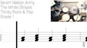 How to play Seven Nation Army On Drums 🎵 Trinity Rock & Pop Grade 1